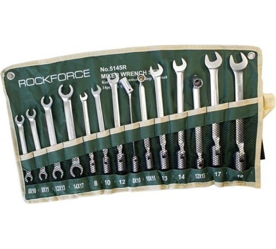Изображение товара Набор комбинированных ключей Rockforce 14 предметов RF-5145R(49579)