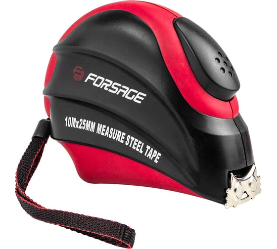 Изображение товара Рулетка Forsage 10мх25 мм магнитный зацеп, автоблокировка, двухкомпанентный корпус, в блистере F-5096P810(25643)