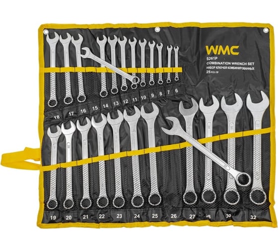 Изображение товара Комбинированные ключи WMC TOOLS 6-28, 30, 32 мм, 25 предметов WMC-5261P(54761)