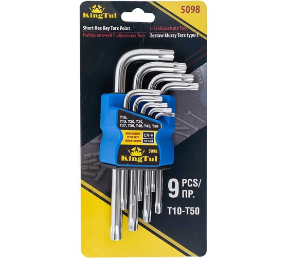 Изображение товара Набор ключей KingTul Г-образных Torx 9пр KT-5098(52172)