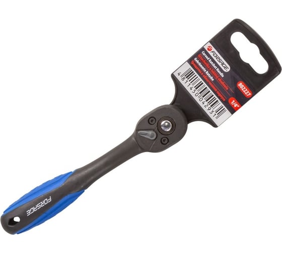 Изображение товара Реверсивная трещотка Forsage с изгибом в пластиковом антикорозийном корпусе 1/4" 155 мм, 72 зуб F-802227(51665)