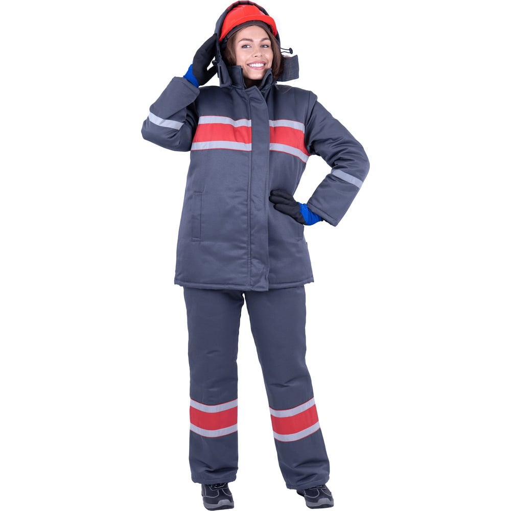 Изображение товара Женский утепленный костюм ГК Спецобъединение АНГАРА серый-красный размер 120-124