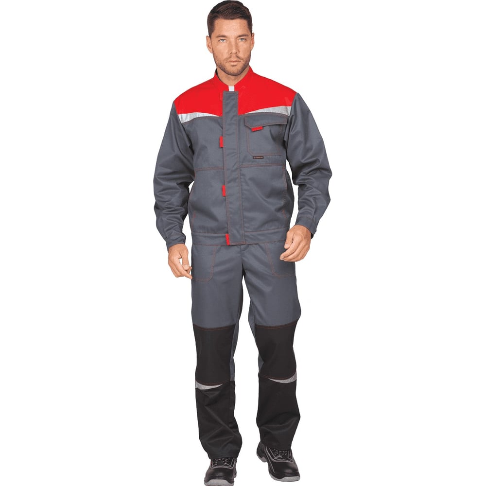 Изображение товара Костюм ГК Спецобъединение КМ-10 ЛЮКС серый/красный р.104-108