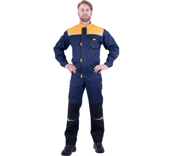 Изображение товара Костюм ГК Спецобъединение КМ-10 ЛЮКС темно-синий/оранжевый, р.120-124, рост 182-188 Кос 050/120/182
