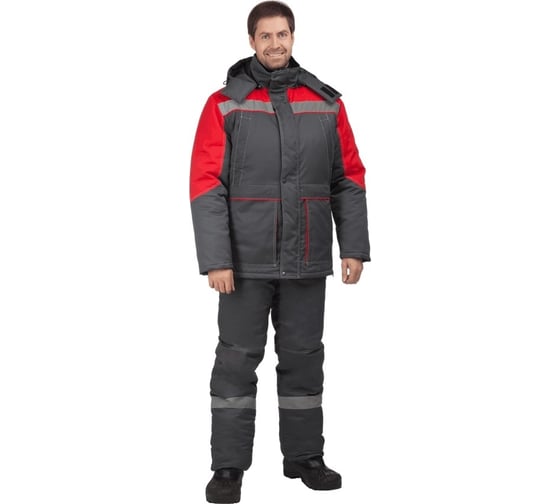 Изображение товара Утепленный костюм ГК Спецобъединение серый-красный, размер 120-124, рост 182-188 Кос 689/120/182