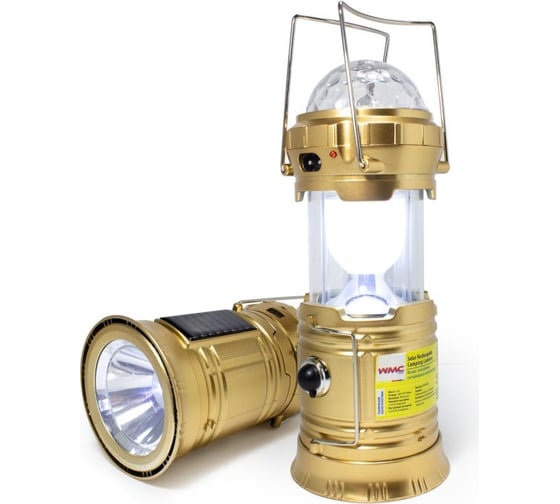 Изображение товара Светодиодный аккумуляторный фонарь-трансформер WMS Tools с функцией диско-шар торц.свет:1LED/50LUM;бок.свет:6LED/30LUM;заряд:солн.батарея, кабель 220V/USB,t заряд.3-5ч WMC-JBEL9903