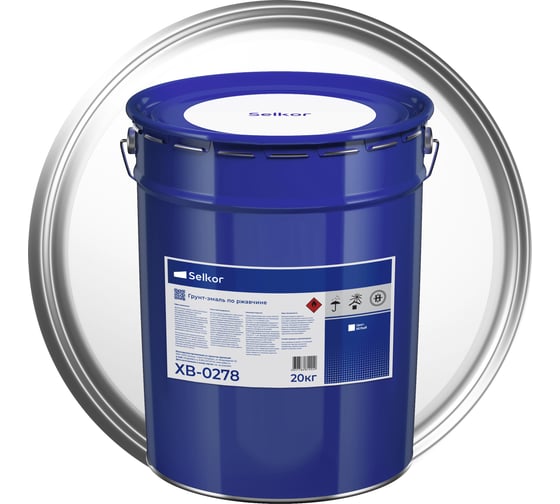 Изображение товара Грунт-эмаль Selkor ХВ-0278 белая 20 кг 91012