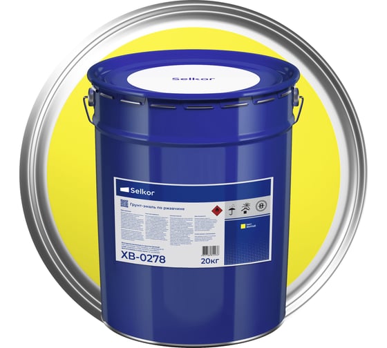 Изображение товара Грунт-эмаль Selkor ХВ-0278 желтая 20 кг 91013