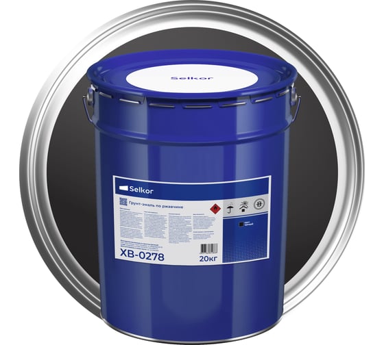 Изображение товара Грунт-эмаль Selkor ХВ-0278 черная 20 кг 91014