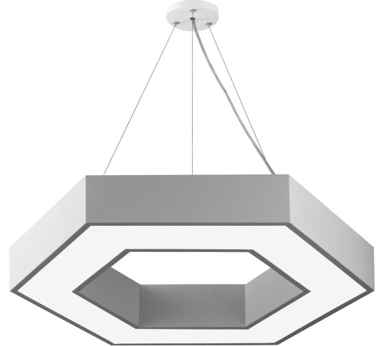 Изображение товара Подвесной светильник LED ЭРА Geometria Hexagon SPO123W40K045 45Вт, 4000K 2500Лм, IP40, 600х80, белый, драйвер Б0058880