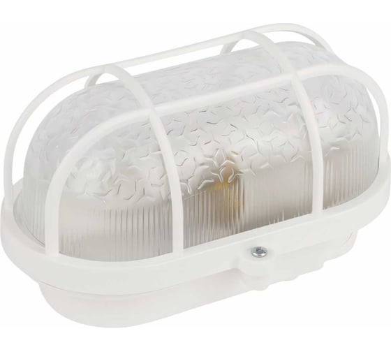 Изображение товара Светильник ЭРА НБП 0160002 с решеткой Евро пластик/стекло, IP53, E27, max 60Вт, 184x115x90, овал, белый Б0052015