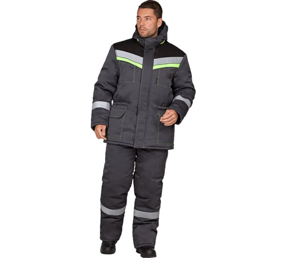 Изображение товара Утеплённый костюм ГК Спецобъединение УРЕНГОЙ серый-черный, размер 120-124, рост 182-188 Кос 314/120/182