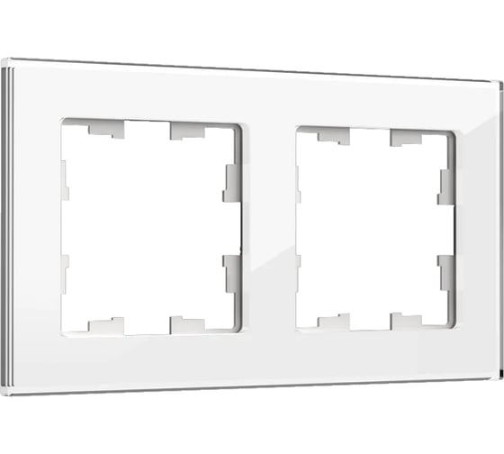 Изображение товара 2-местная рамка IEK Brite ру-2-2-брб стекло, белый BR-M22-G-K01