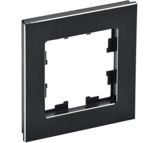 Изображение товара 1-местная рамка IEK Brite ру-1-1-брч металл, черный BR-M12-M-K02