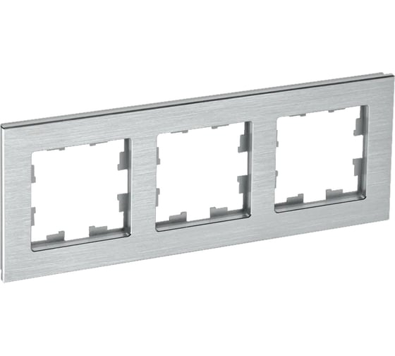 Изображение товара 3-местная рамка IEK Brite ру-3-1-бра металл, алюминий BR-M32-M-K47