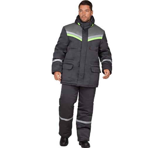 Изображение товара Утепленная куртка ГК Спецобъединение ВЬЮГА темно-серая, размер 112-116, рост 170-176 Кур 322/112/170