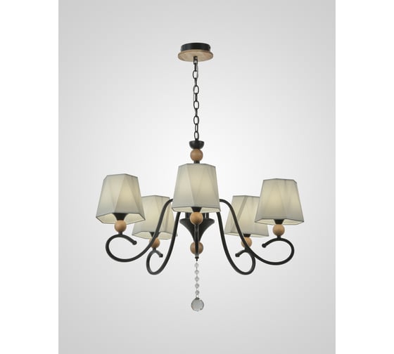 Изображение товара Подвесная люстра Мелодия Света PL6238-5 BK+Wood 000060428