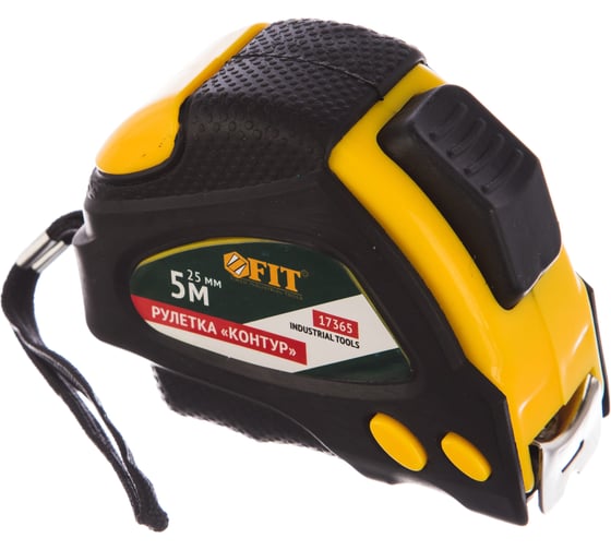 Изображение товара Рулетка Контур (автостопор, прорезиненный корпус) 5 м x 25 мм FIT IT 17365