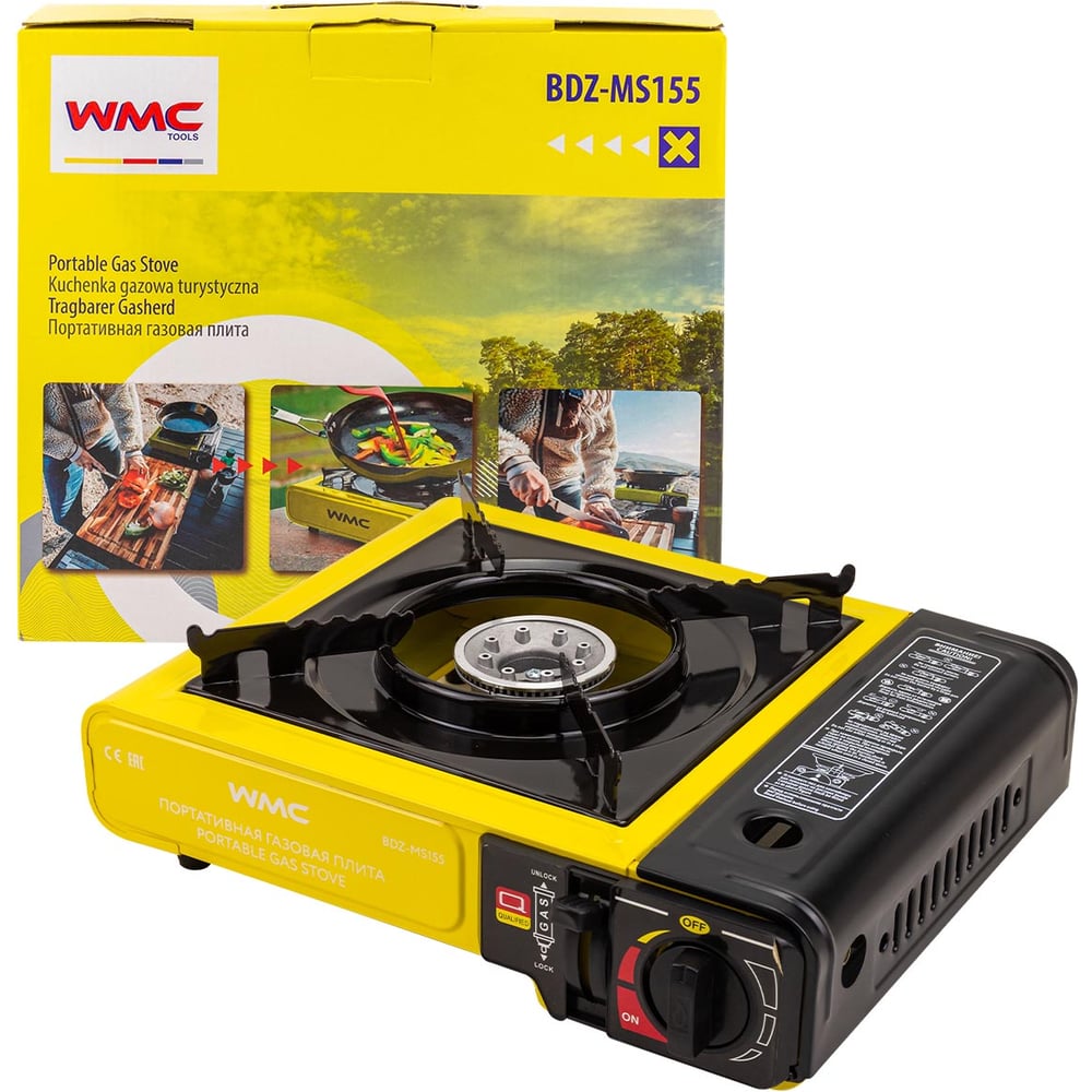 Изображение товара Плита газовая портативная WMC TOOLS 2.5 кВт, расход газа 160 г/ч WMC-BDZ-MS155(50534) Изображение товара Плита газовая портативная WMC TOOLS 2.5 кВт, расход газа 160 г/ч WMC-BDZ-MS155(50534)
