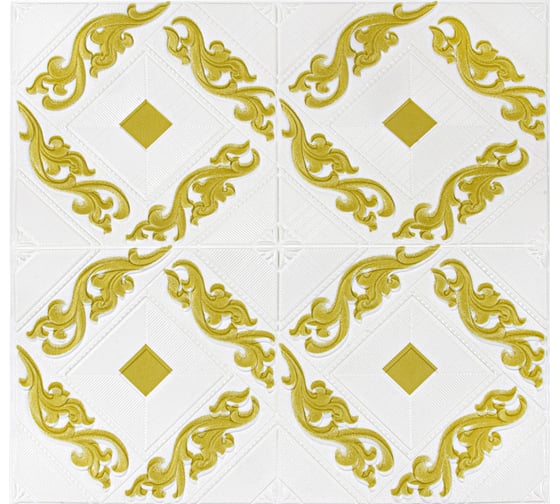 Изображение товара Мягкая самоклеящаяся 3D панель LAKO МЕГА комплект 20 шт., Барокко Белый, 70x70 см LKD-5-1073-KO-MEGA20