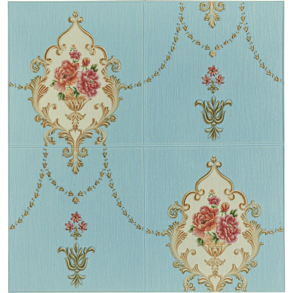 Изображение товара Мягкая самоклеящаяся 3D панель LAKO МЕГА комплект 20 шт., Барокко Голубой, 70x70 см LKD-5-1031-KO-MEGA20