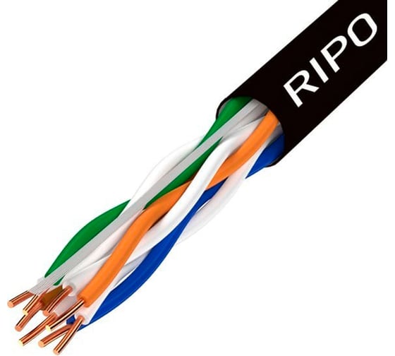 Изображение товара Витая пара Ripo utp4 cat5e 24awg cca pe (outdoor) (25m) 001-112003-25