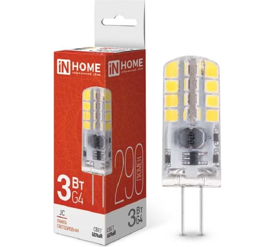 Изображение товара Светодиодная лампа IN HOME LED-JC 3Вт 12В G4 4000К 290Лм 4690612036021