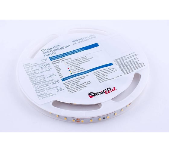 Изображение товара Светодиодная лента DesignLed DSG 2835 DW 98L-V24-IP33, 4000 K, 490 LED, 10W/m, LUX DSG298-24-NW-33