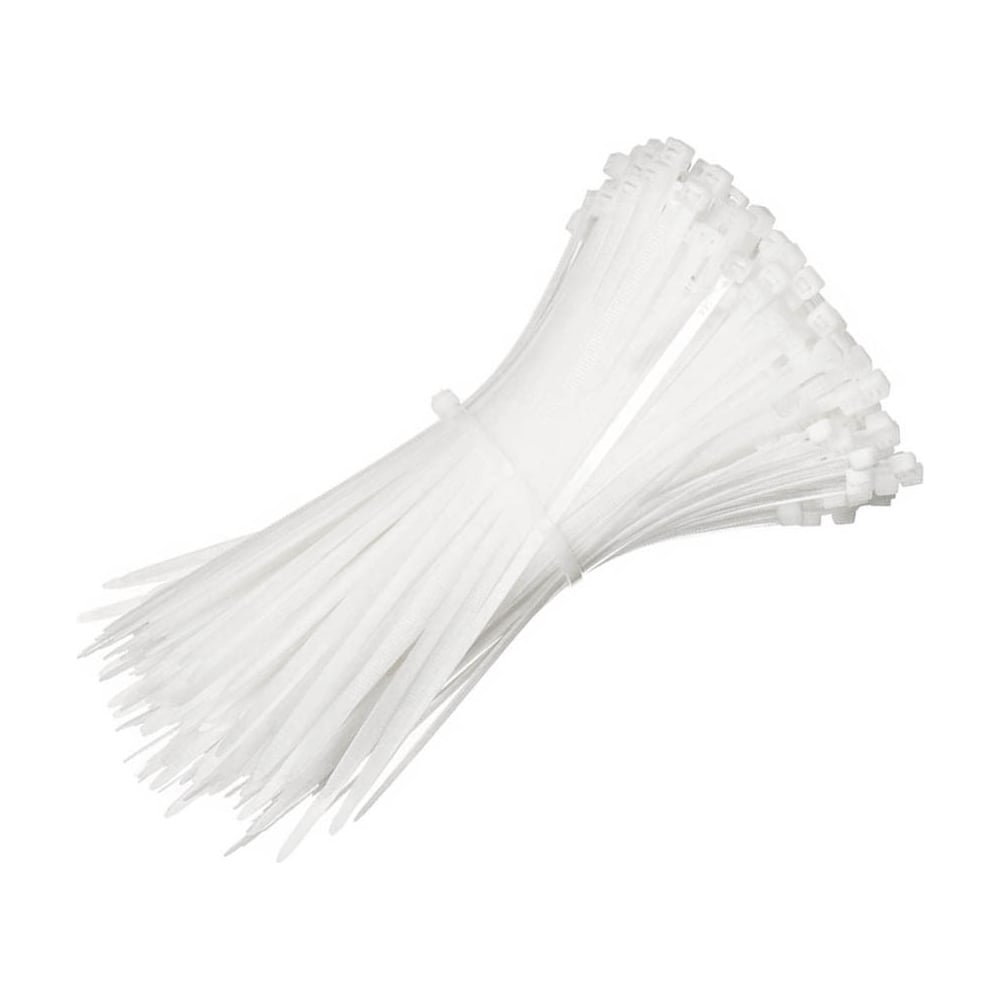 Изображение товара Нейлоновый хомут ЕТР 4,8x400 мм белый 100 шт стабильно крепит кабели