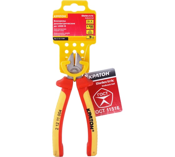 Изображение товара Диэлектрические бокорезы до 1000 В CrV 150 мм Кратон Dielectric 2 12 11 004