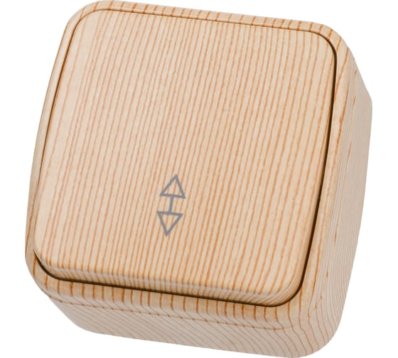 Изображение товара 1-клавишный переключатель на 2 направления TDM ELECTRIC открытой установки IP20 10А, сосна "Дача" Народная SQ1824-0053