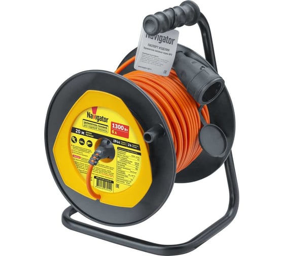 Изображение товара Удлинитель Navigator 93 914 npe-lm-20-x-2x0.75, для садовой техники, без заземления, 20м, Россия 93914