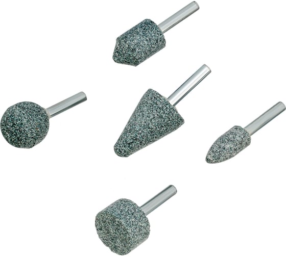 Изображение товара Набор шарошек абразивных для дрели (ПШМ), 63с, 5 шт Denzel 76027