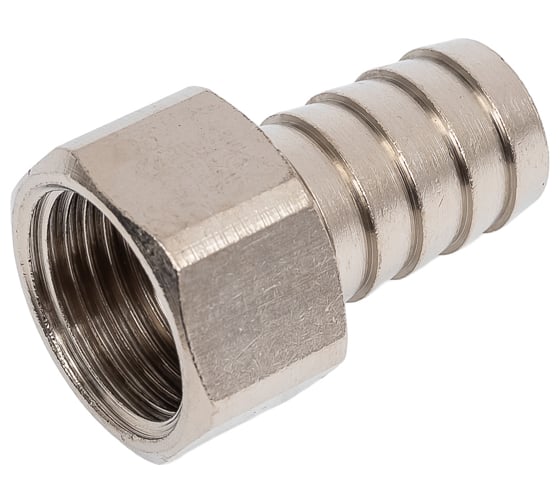 Изображение товара Штуцер для шланга RTP латунь, внутренняя резьба 16x1/2", никель 41127