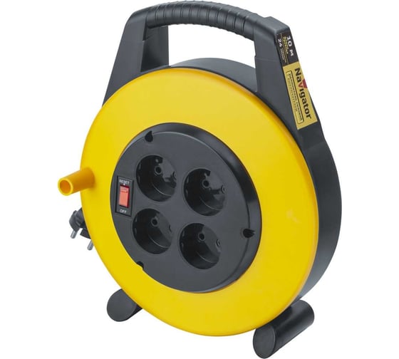 Изображение товара Удлинитель Navigator 93 955 npe-rс-04-20-x-2x0.75 закрытая катушкa, 4 гнезда, без заземления, 20м 93955