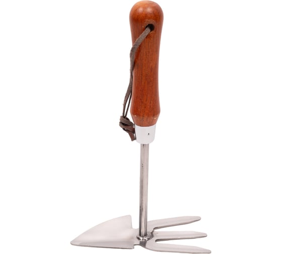 Изображение товара Мотыжка с лепестковым лезвием из нержавеющей стали с деревянной рукояткой 300 мм Кратон 5 10 05 005