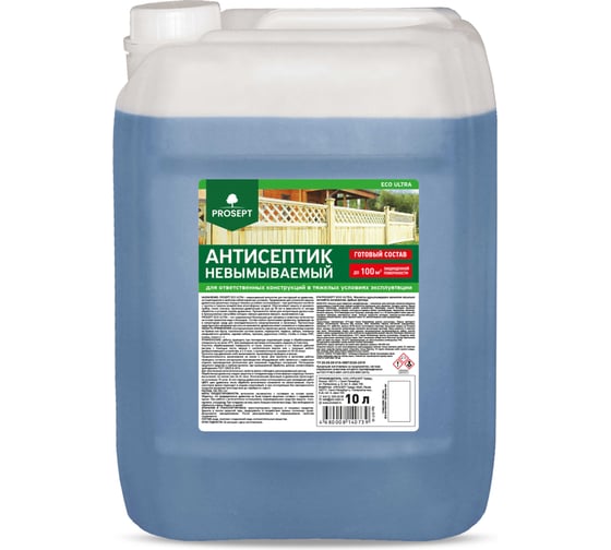 Изображение товара Невымываемый антисептик ECO ULTRA для ответственных конструкций (готовый состав) 10 л PROSEPT 017-10