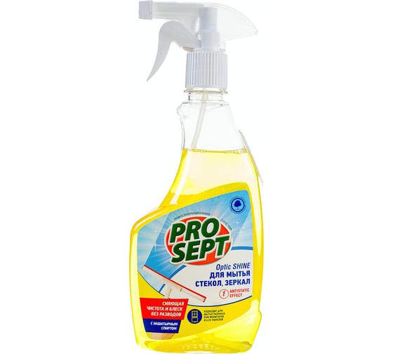 Изображение товара Средство Optic Shine для мытья стекол и зеркал с антистатическим эффектом (0.5 л) PROSEPT 116-0