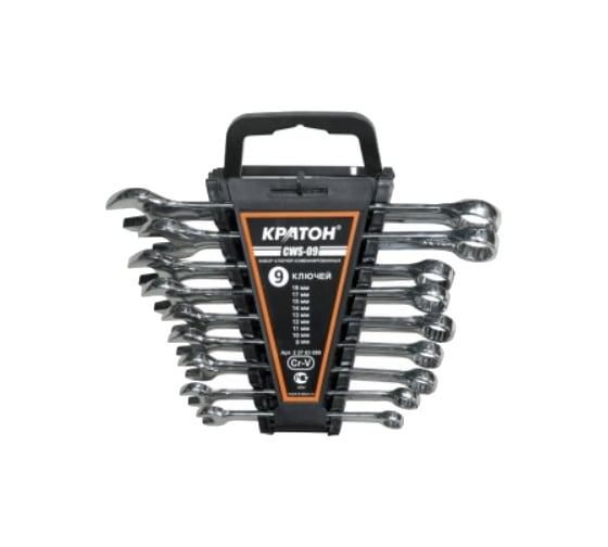 Изображение товара Набор комбинированных ключей 9 предметов Кратон CWS-09 2 27 03 009