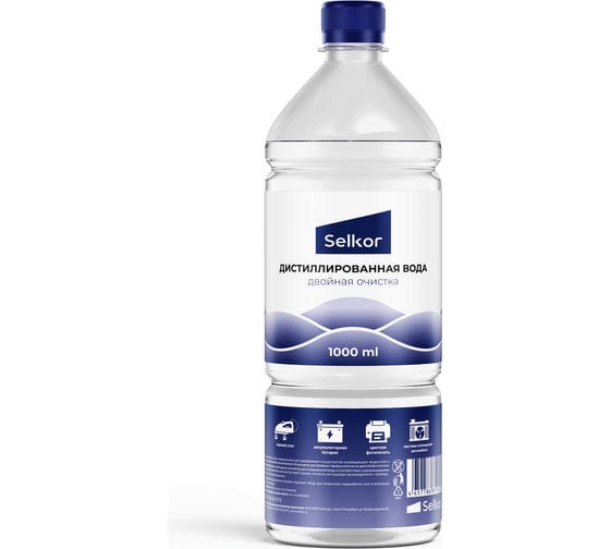 Изображение товара Вода дистиллированная 1 л Selkor 19220