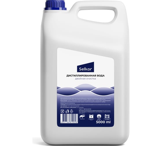 Изображение товара Вода дистиллированная 5 л Selkor 19222