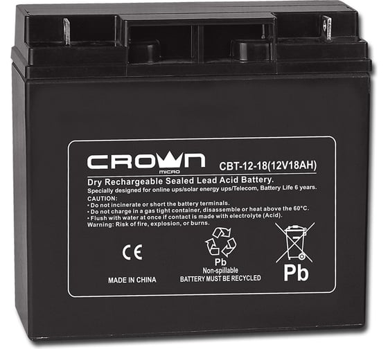 Изображение товара Аккумулятор CBT-12-18 CROWN MICRO CM000003025