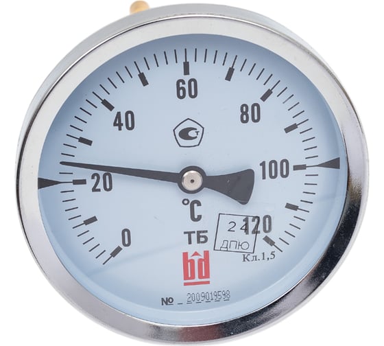 Изображение товара Биметаллический термометр BD ТБ 100Т/150 (0-120С), G1/2, кл. т. 1,5 1161001014