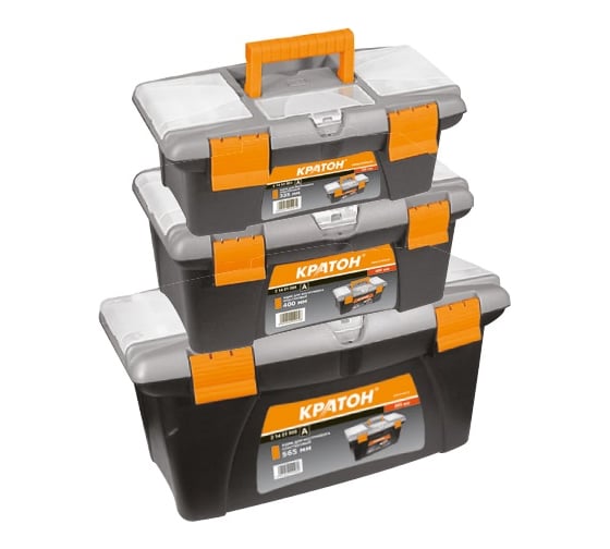 Изображение товара Набор пластиковых ящиков для инструмента Кратон ТИП 2 2 14 01 021