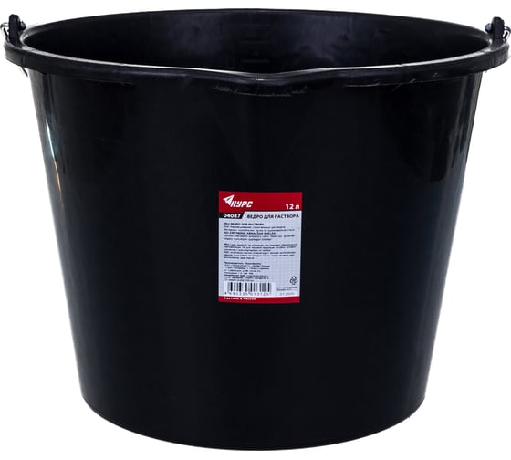 Изображение товара Строительное пластиковое ведро для перемешивания раствора с носиком 12 л КУРС 4087