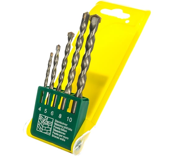 Изображение товара Набор сверл победитовых ударных (4-10 мм; 5 шт.) FIT 34567