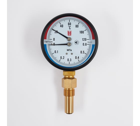 Изображение товара Термоманометр BD ТМТБ БД 41Р (0-120С) (0-0,6) МПа, кл. т. 2,5, G1/2 1173101014