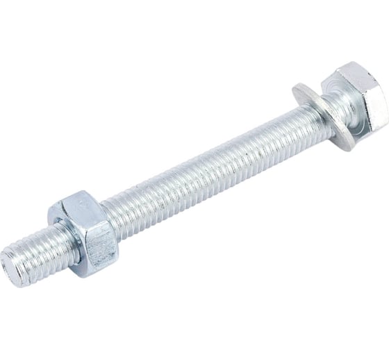 Изображение товара Болт с шестигранной головкой Tech-Krep/Zitar DIN 933, оцинкованный, М10х90 + гайка + шайба, 2 шт., пакет 114058