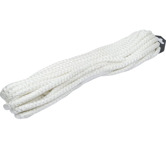 Изображение товара Вязаный шнур (ПП, 10 мм, с сердцевиной, универсальный, белый, 10 м) Tech-Krep 139954
