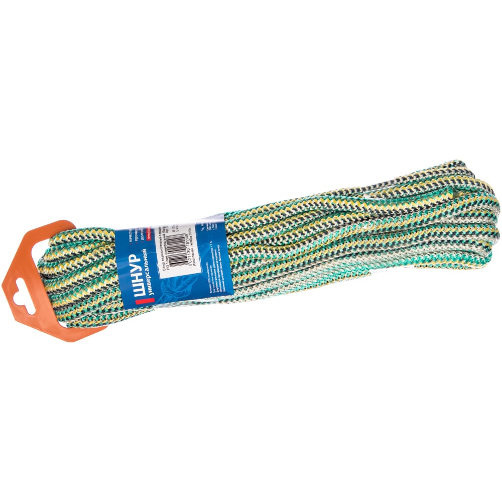 Универсальный вязаный шнур Tech-Krep шнур для вязания без сердечника 70% хлопок 30% полиэстер 1мм 200м 65±10гр 23 желтый